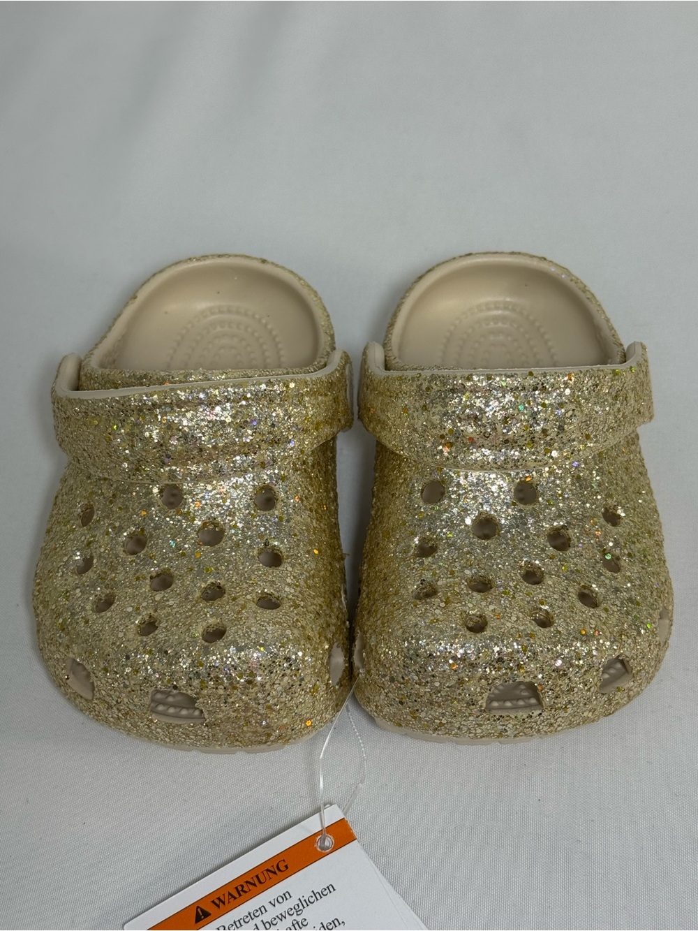 CROCS Kids Glitter Clogs in Sparkling Gold